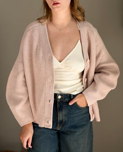 Cozy light pink cardigan from COS