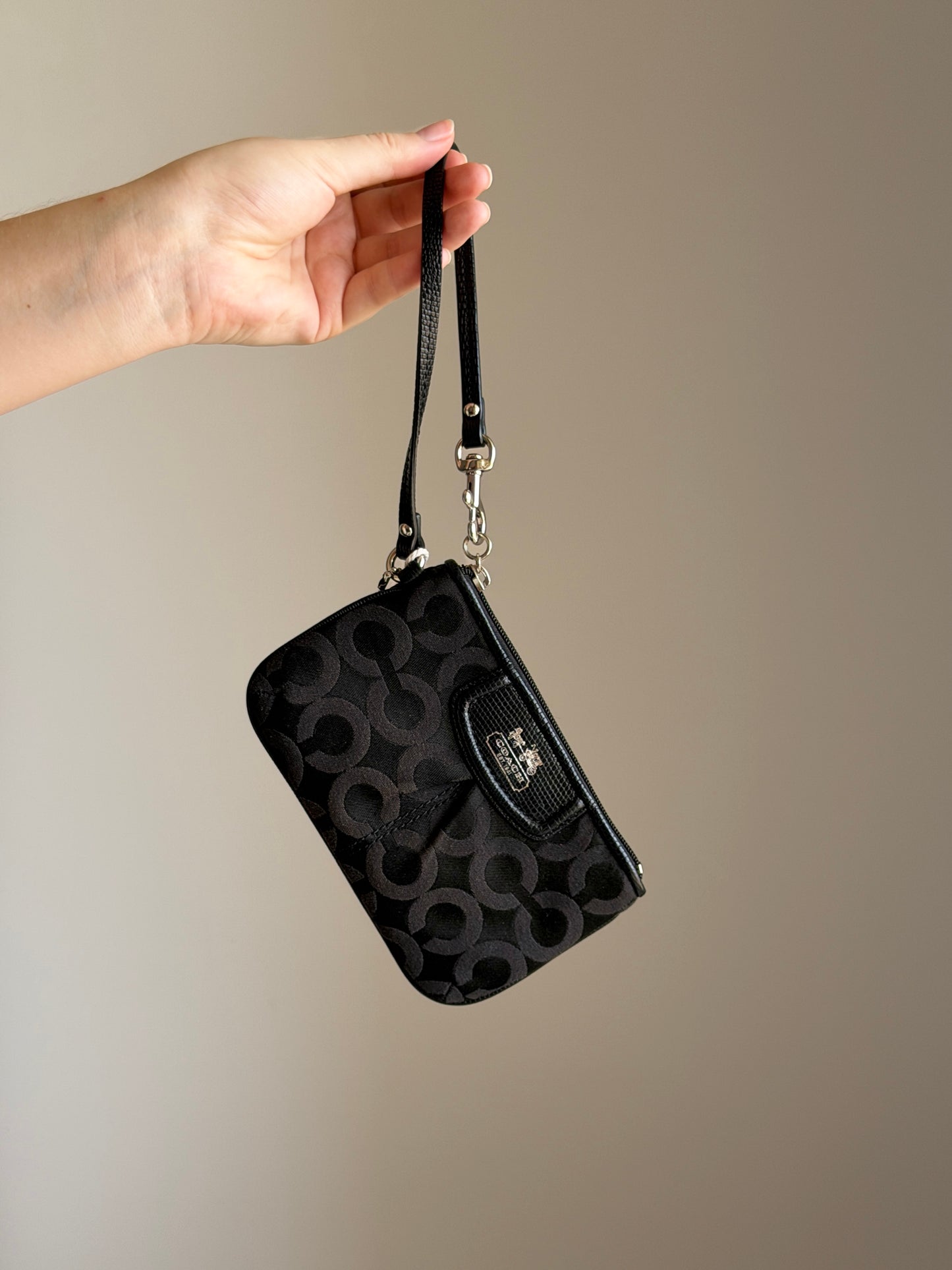 Vintage Coach black wristlet