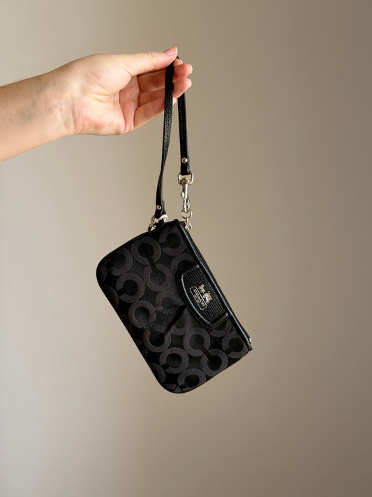 Vintage Coach black wristlet