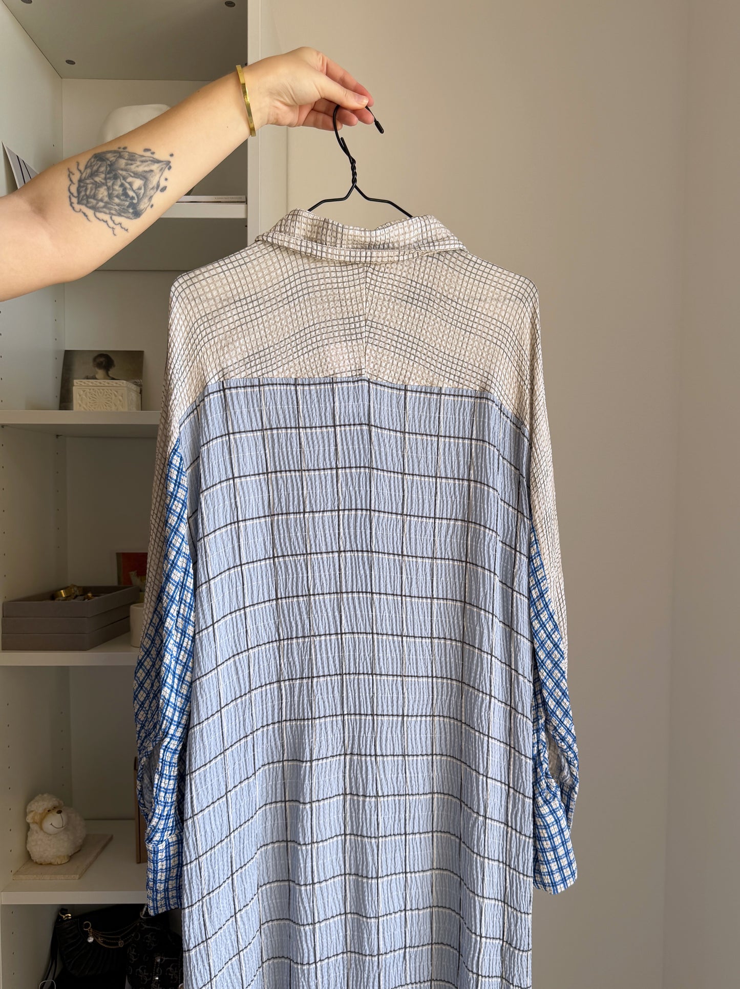 Silk blend textured dress H&M