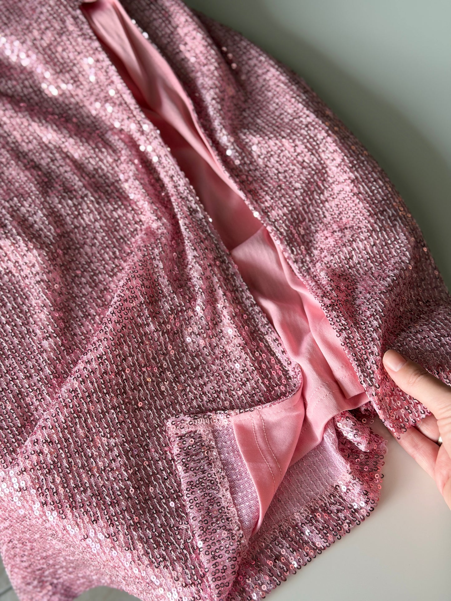 Amazing shimmering pink midi-maxi skirt