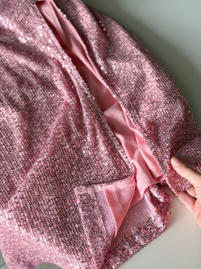 Amazing shimmering pink midi-maxi skirt