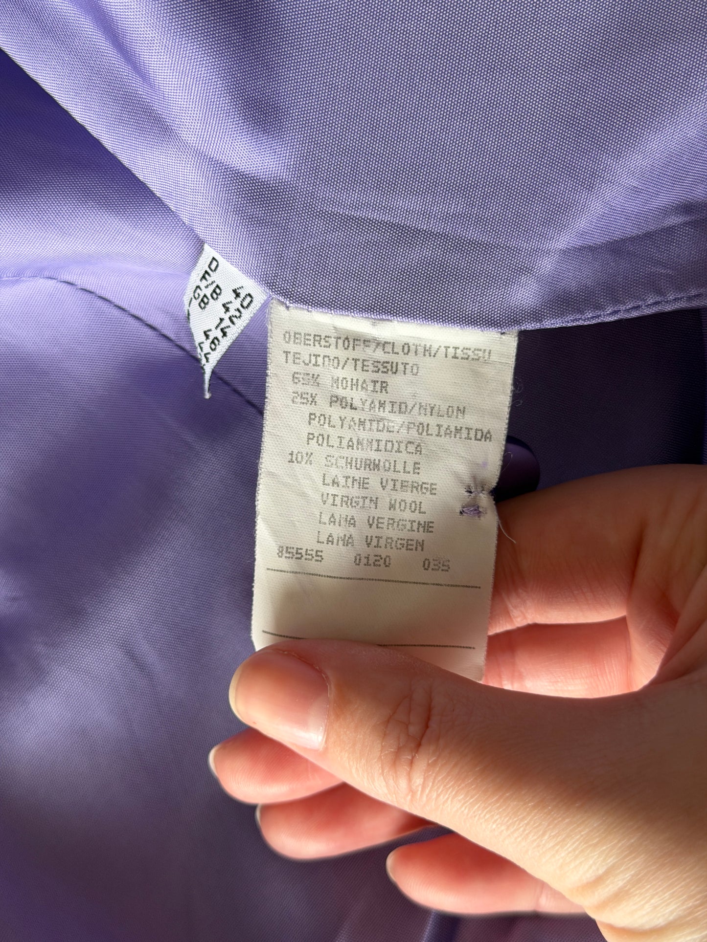 Statement mohair blend lilac jacket