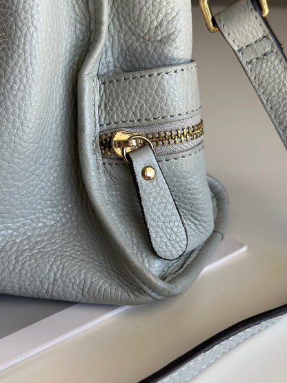 Elegant grey leather handbag from Smith & Canova (England)