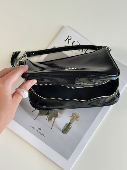 Glossy black vintage bag from DKNY