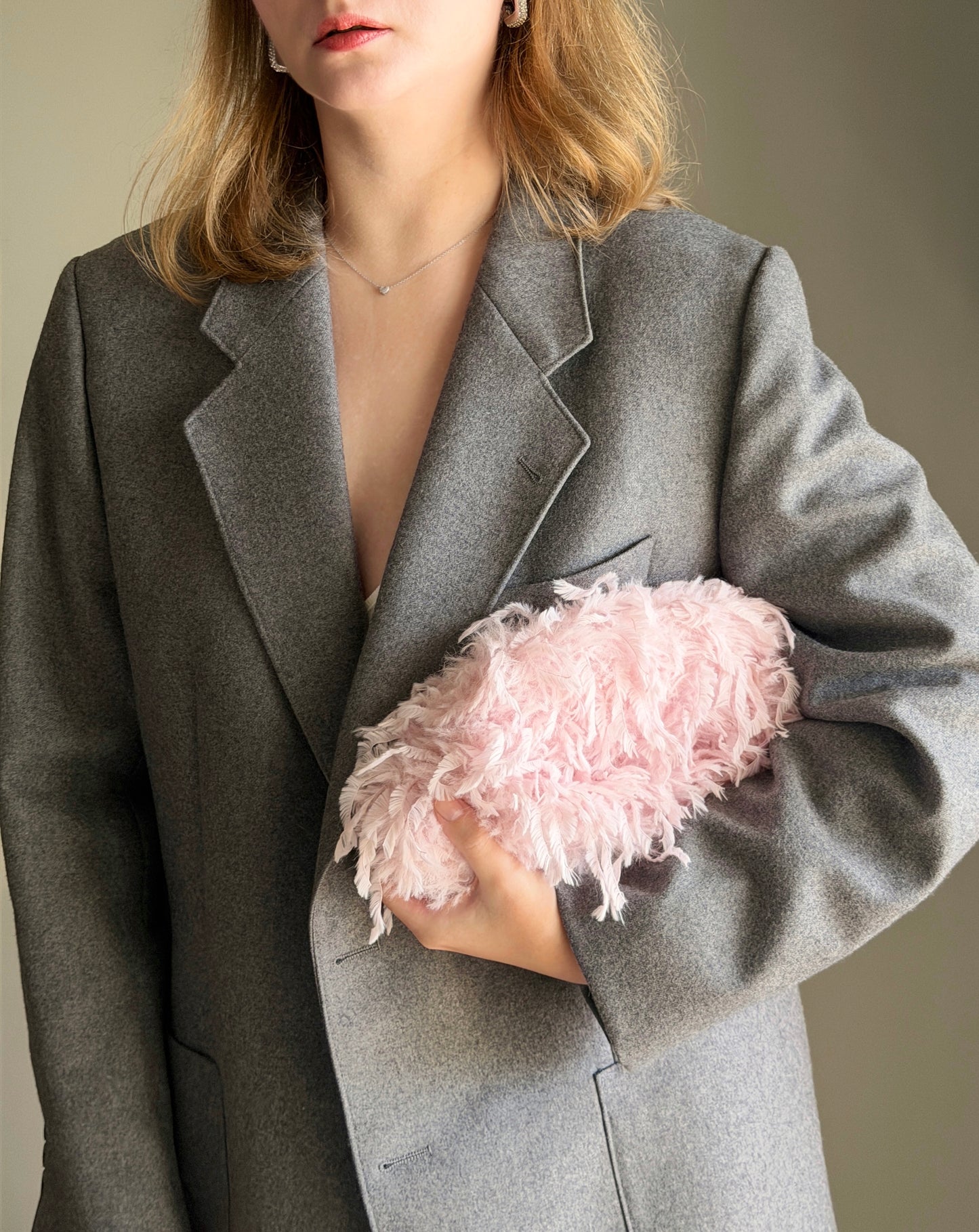 Playful pink clutch bag