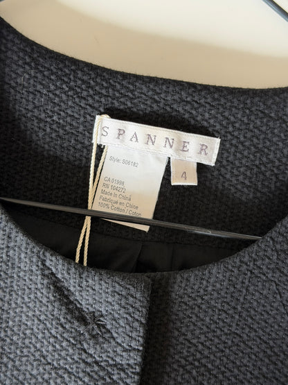 Chic vintage black blazer with embellished cuffs