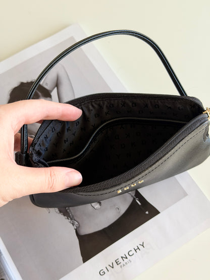 DKNY black wristlet