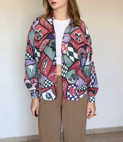 Bold vintage viscose blouse