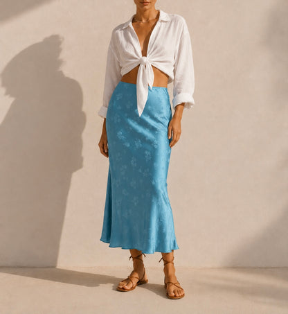Stunning bias-cut midi/maxi viscose skirt