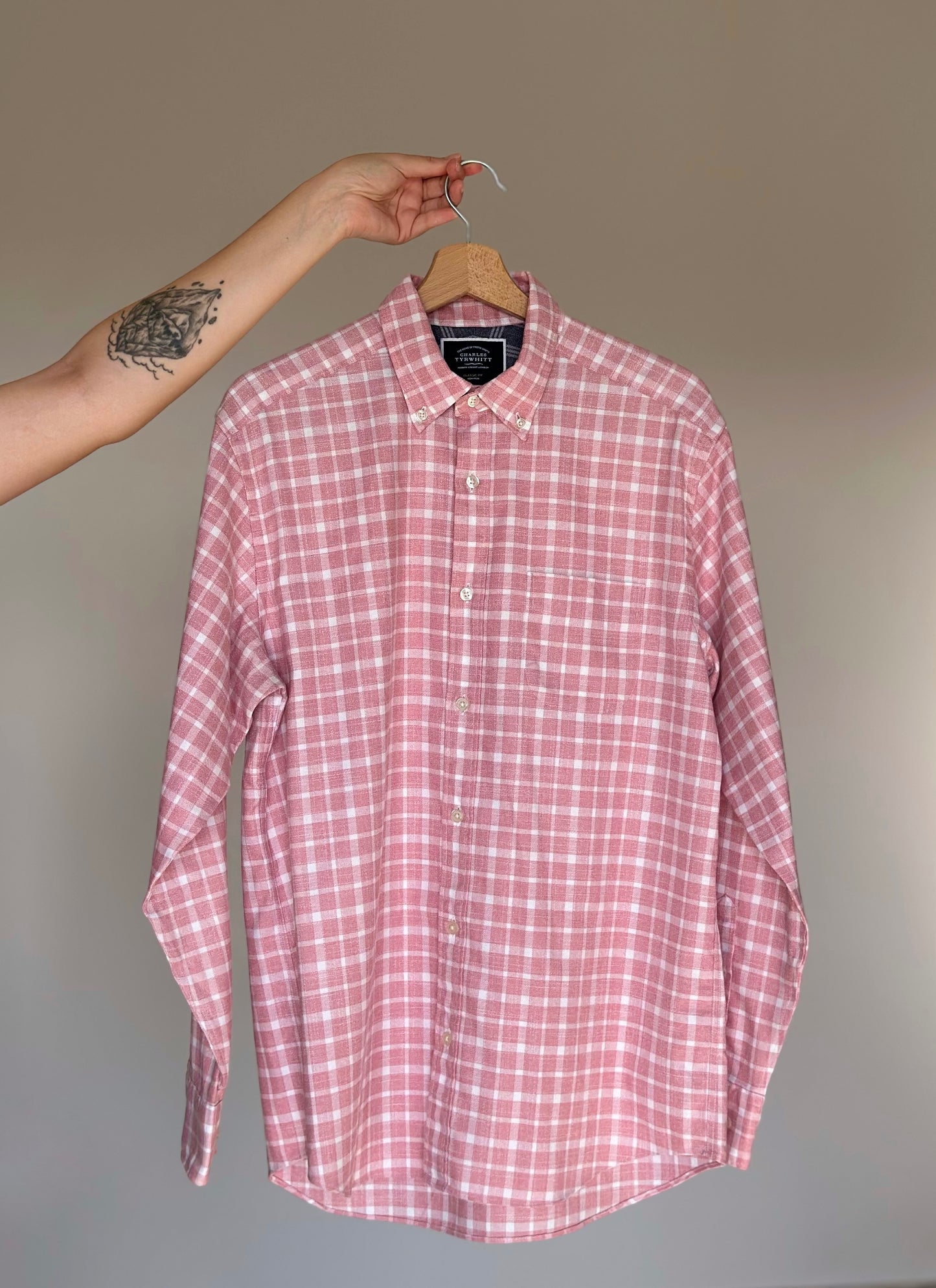 Amazing vintage pink plaid shirt