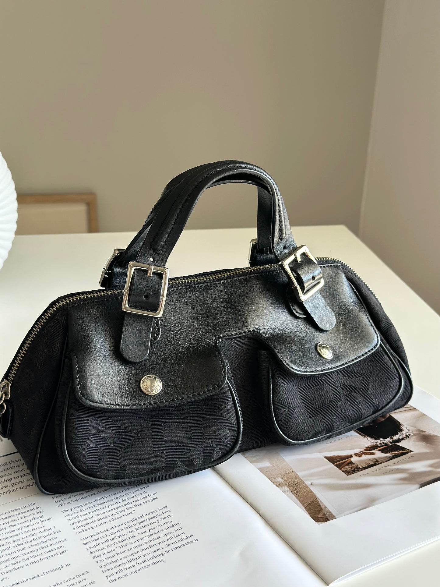 Lovely vintage DKNY satchel black bag