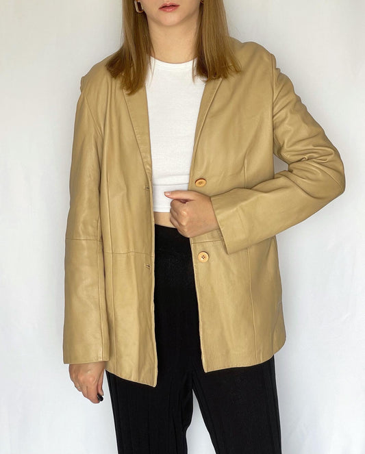 Vintage beige leather jacket