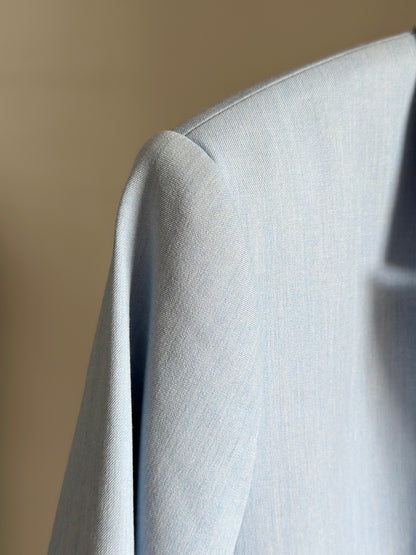 Pre-loved tailored blazer in a soft powder blue shade