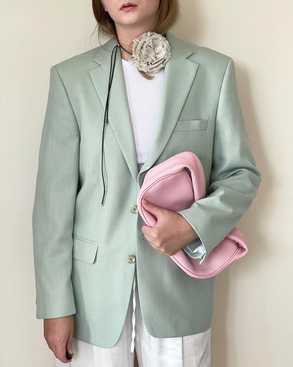 Amazing oversized vintage men's blazer in a beautiful pastel mint color
