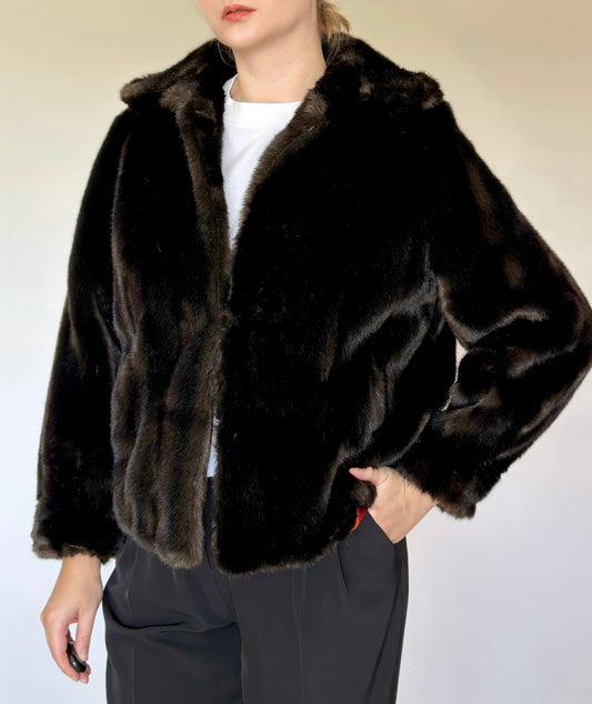 Stunning vintage faux mink fur jacket by Tissavel of France