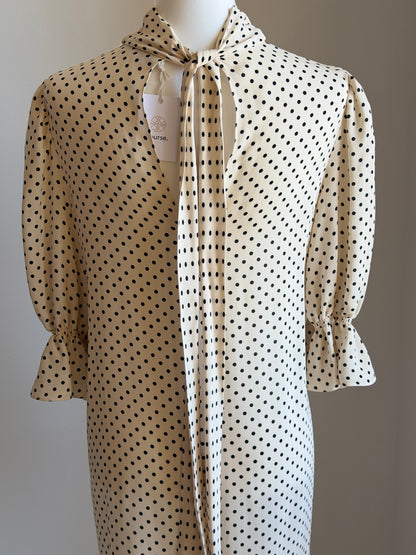 Authentic Valentino polka dot silk blouse