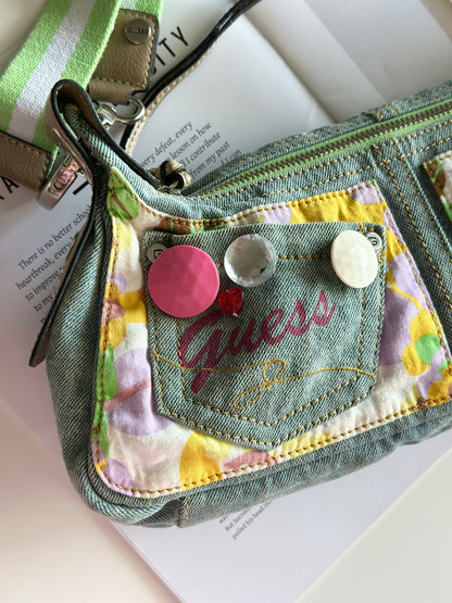 Rare vintage playful denim bag by Guess