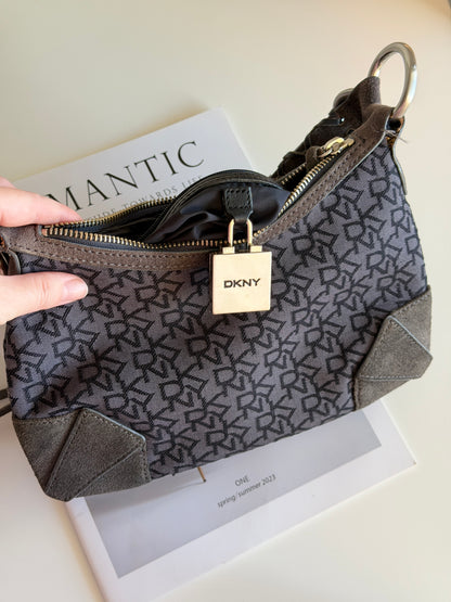 Chic vintage DKNY shoulder bag in rare dark grey colour