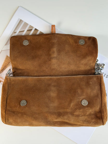 Beautiful caramel suede shoulder bag