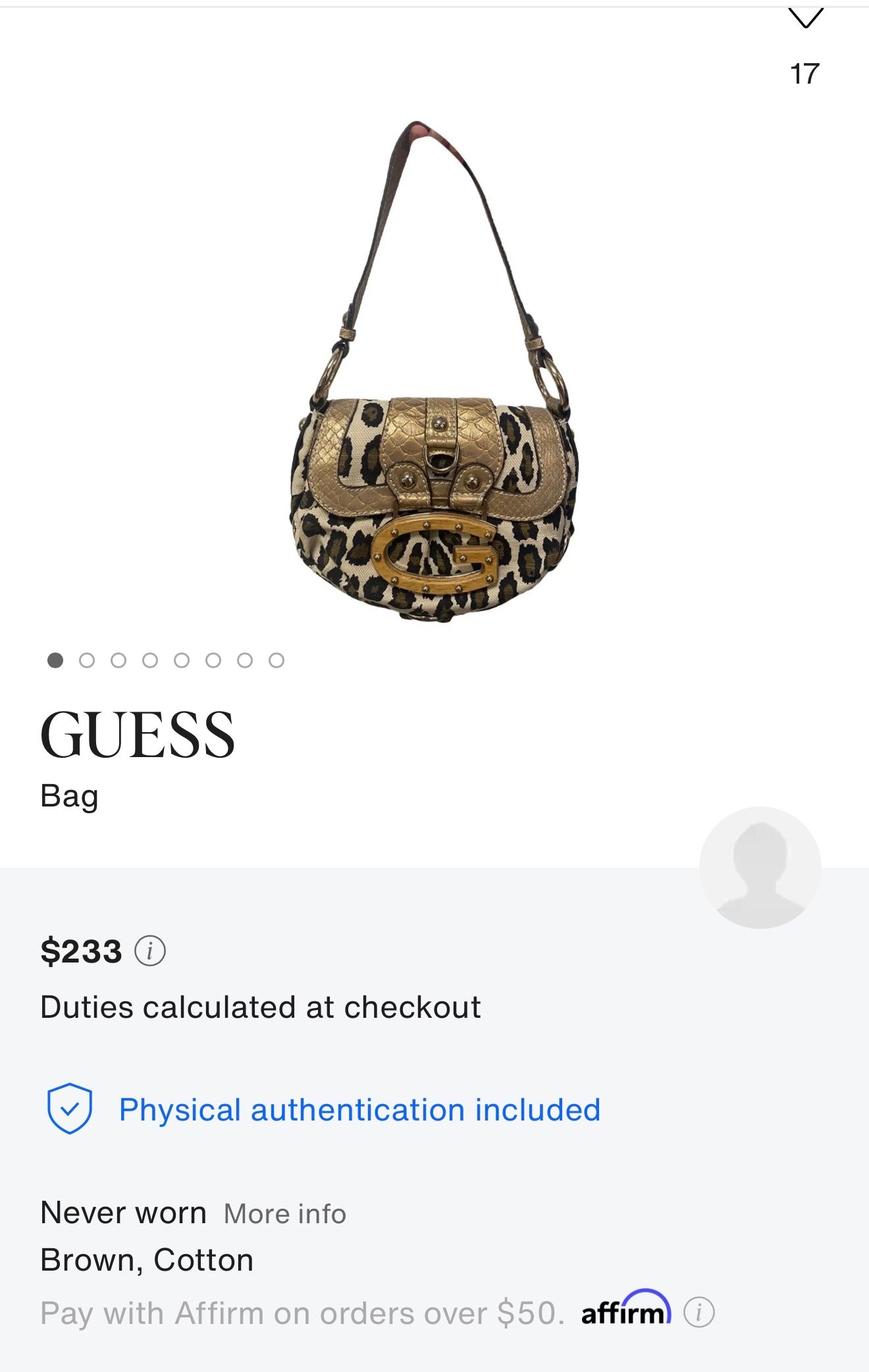 Iconic vintage Guess bag with leopard print