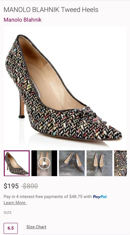 Authentic Manolo Blahnik tweed heels