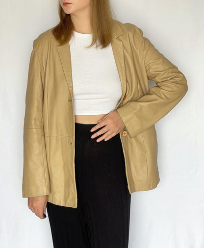 Vintage beige leather jacket