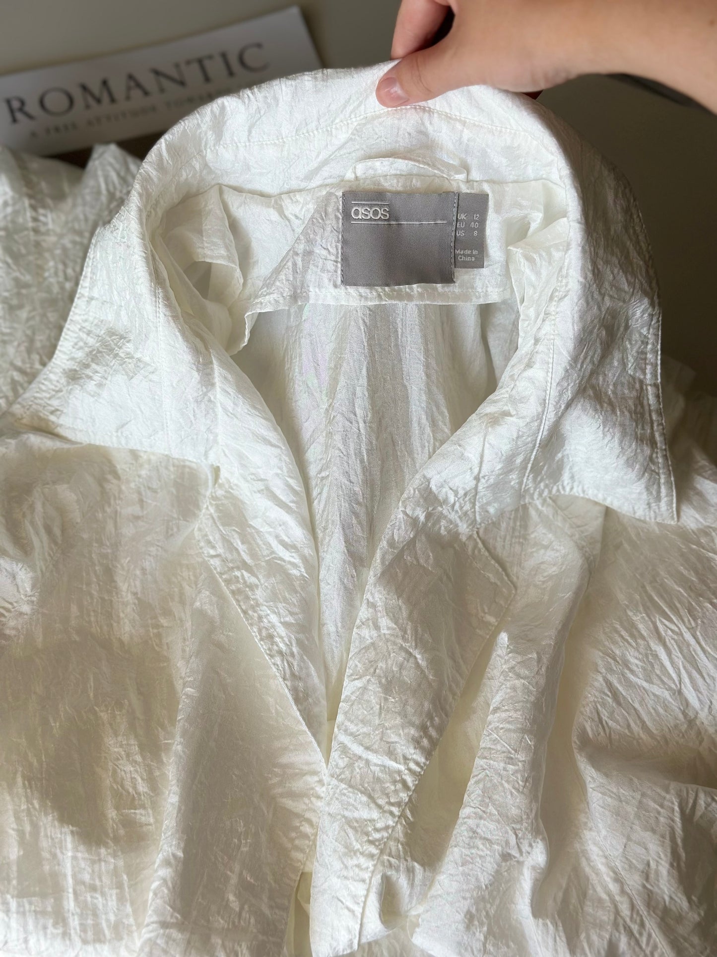 Lightweight oversized white duster coat