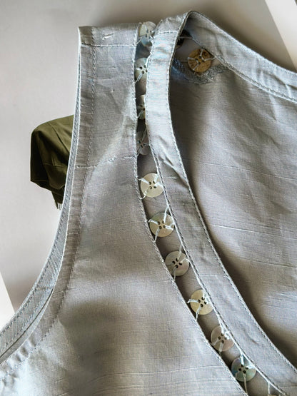 Vintage raw silk silver top by Gerard Darel