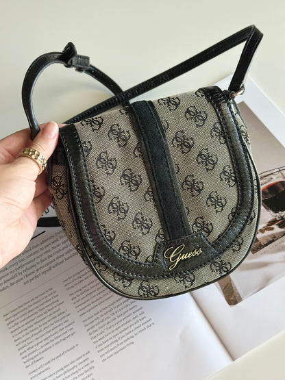 Vintage crossbody monogram saddle bag Guess