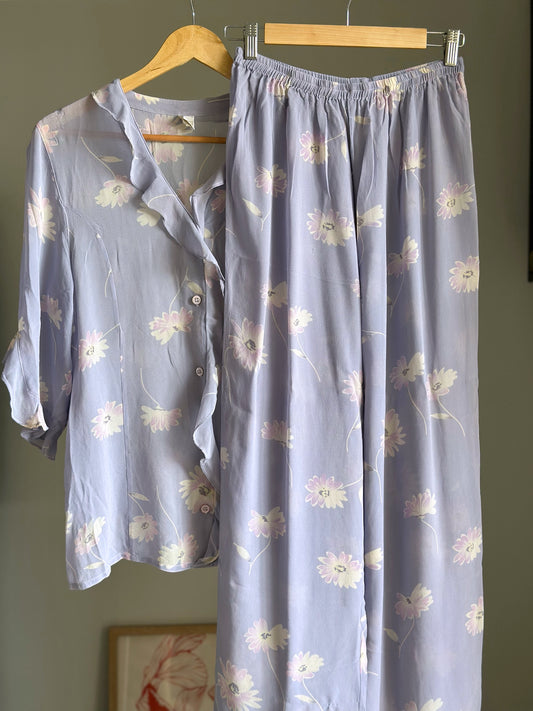 Romantic vintage loungewear silk set by Palmers