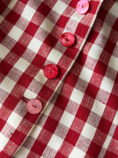 Vintage Moschino gingham red blazer 1990s