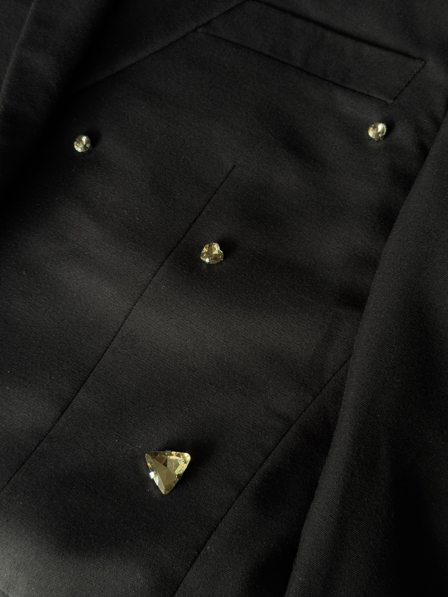 Vintage black blazer with champagne stones