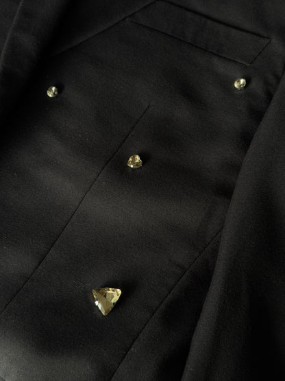 Vintage black blazer with champagne stones
