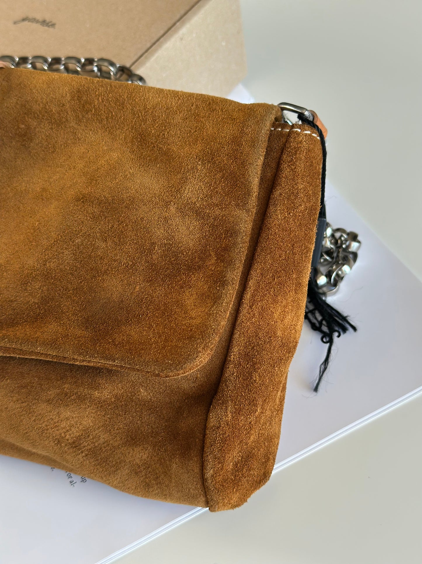 Beautiful caramel suede shoulder bag