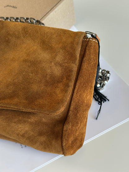 Beautiful caramel suede shoulder bag