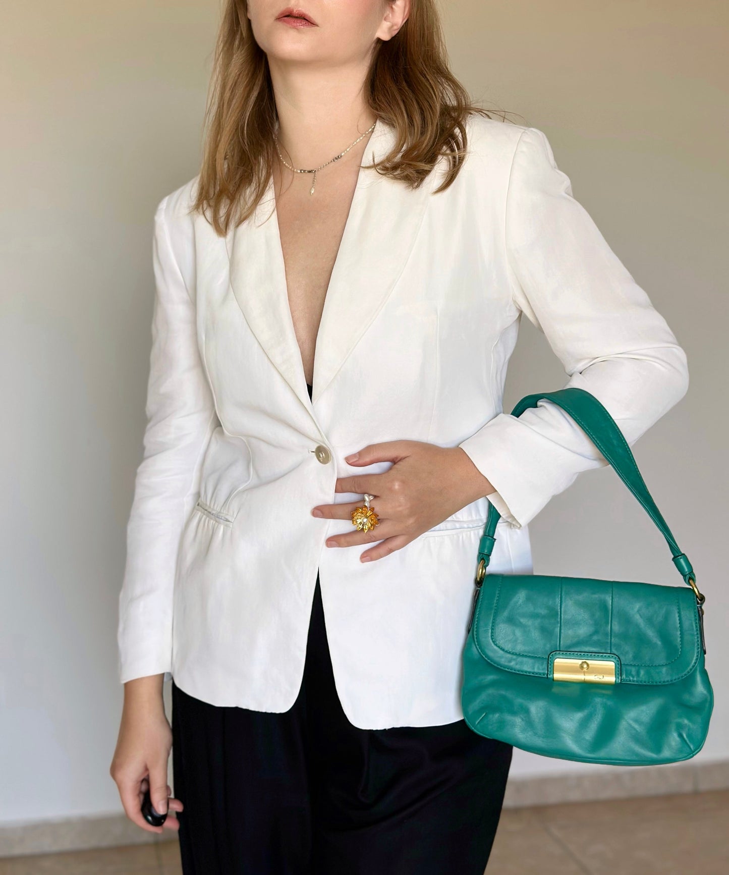 Vintage linen blend blazer Max Mara