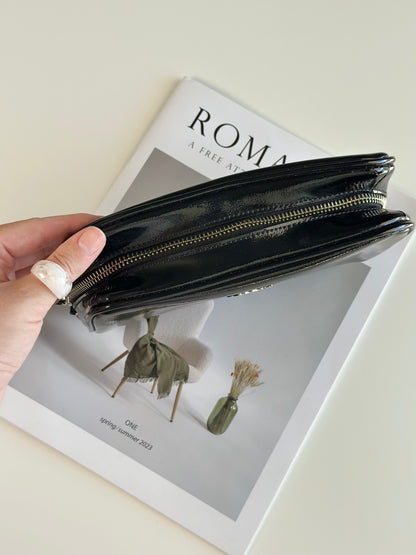 Glossy black vintage bag from DKNY