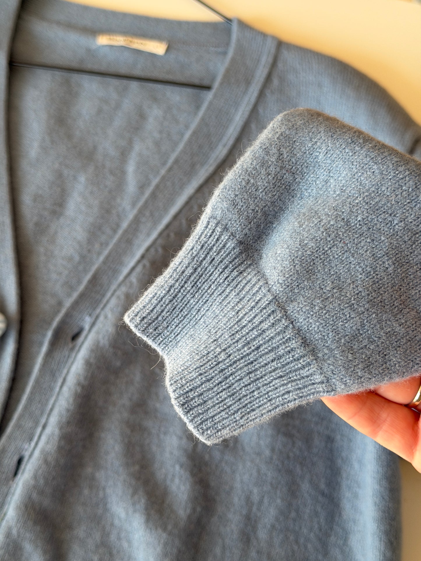 Wool blue cardigan from Woolovers