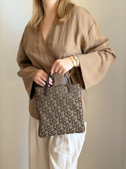Vintage DKNY brown tote bag