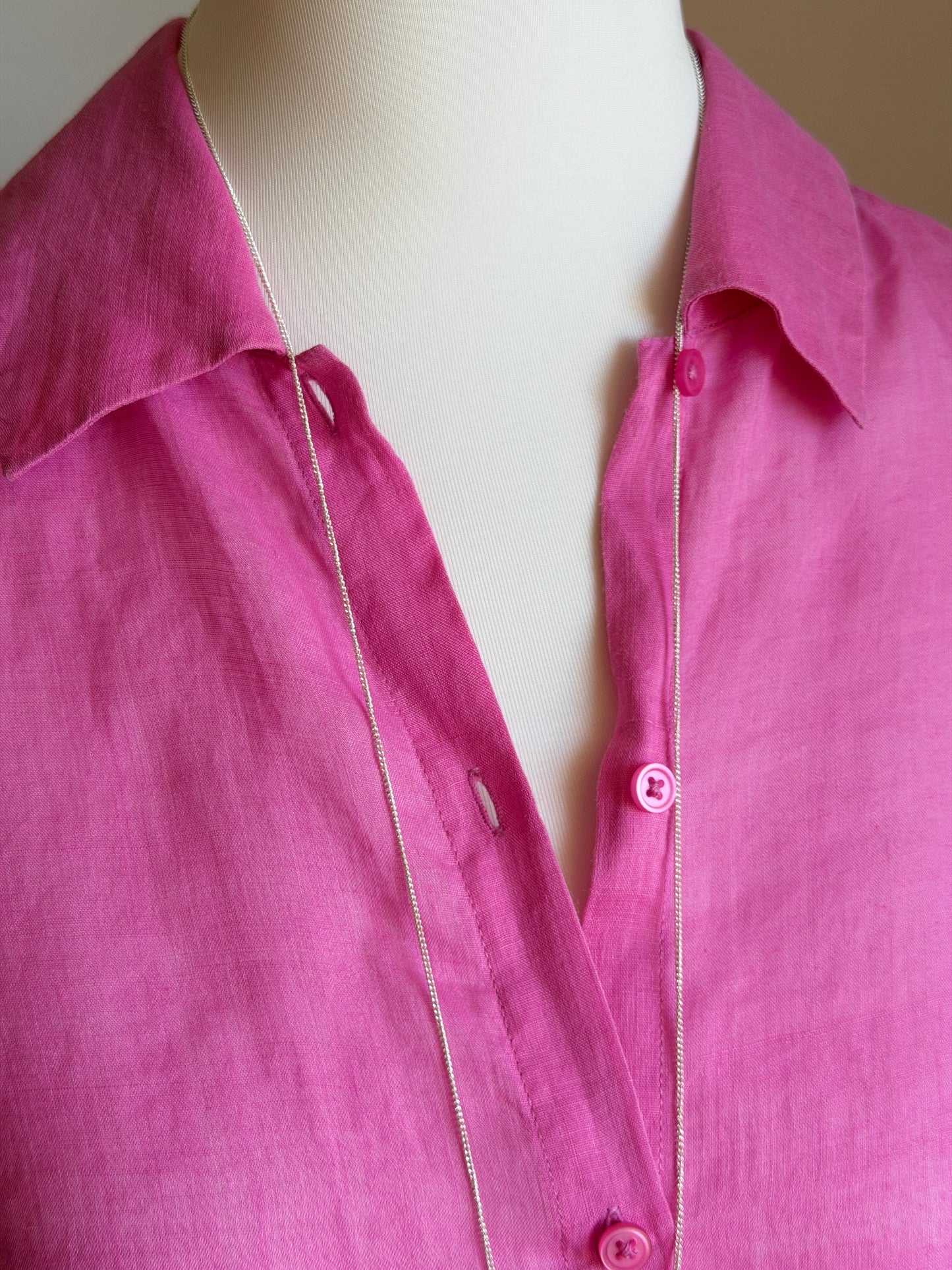 Pink ramie oversized shirt