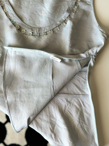 Vintage raw silk silver top by Gerard Darel