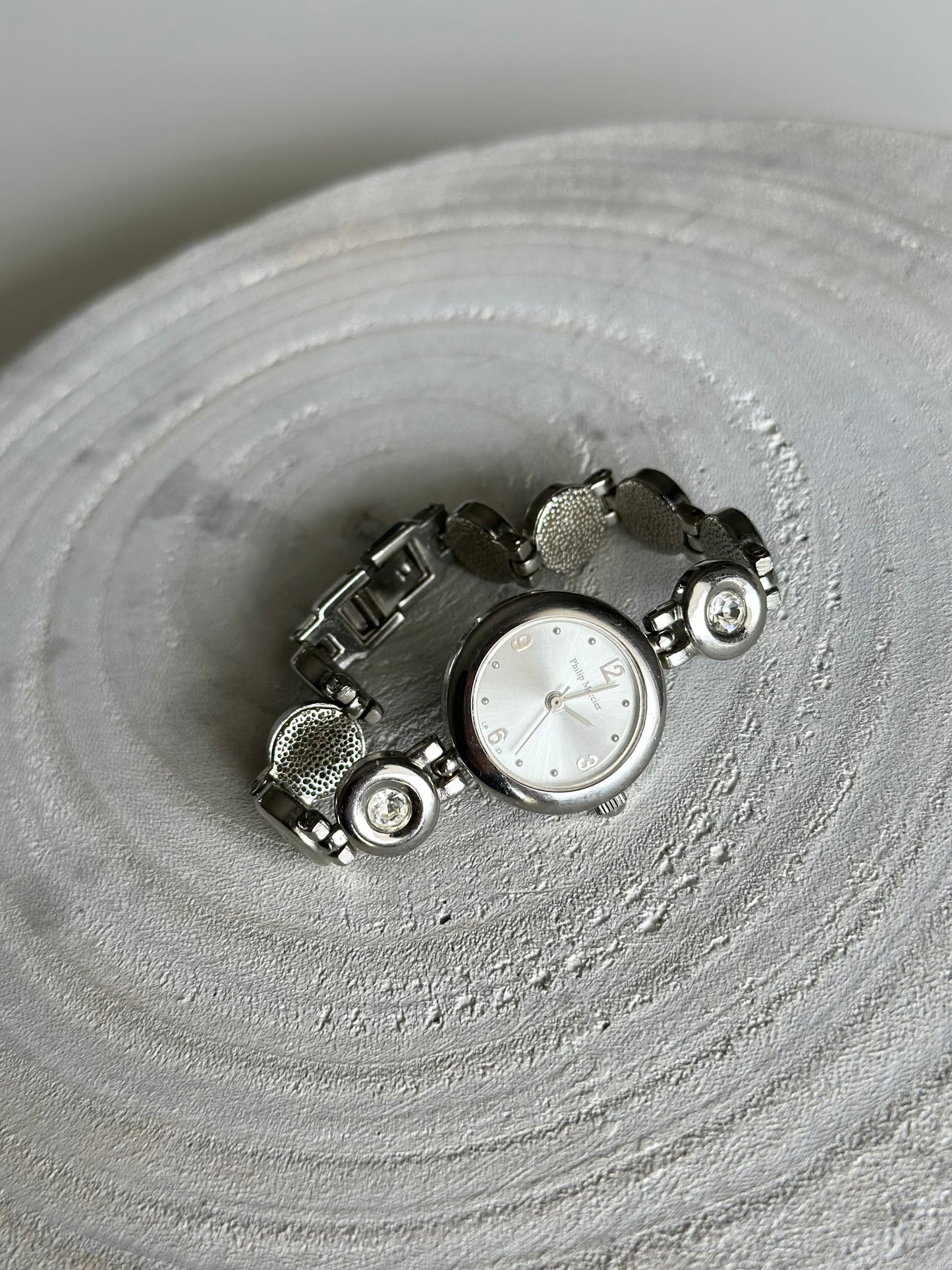 Vintage Philip Mercier silver quartz watch