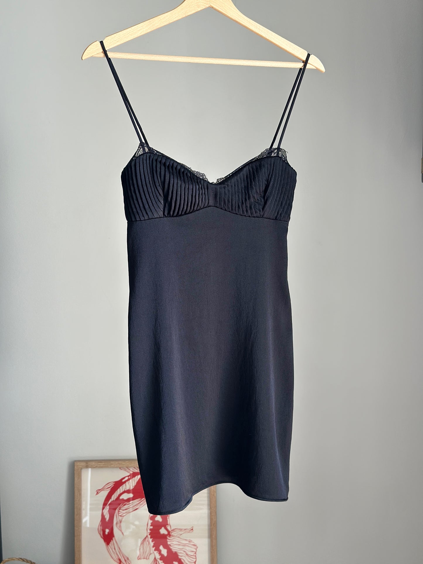 Sleek black slip dress Zara