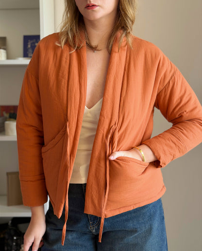 Quilted terracotta jacket