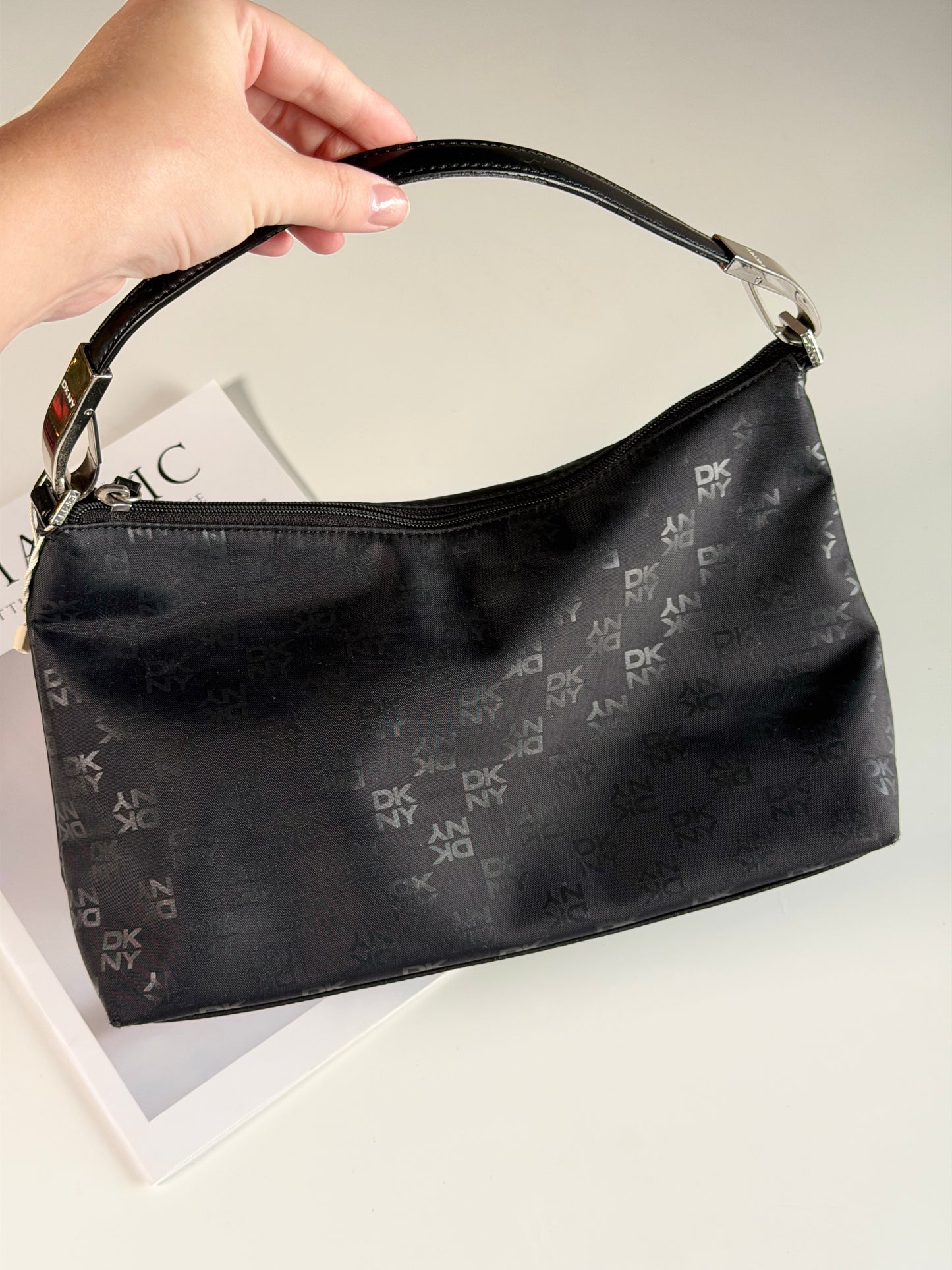 Classic vintage DKNY black shoulder bag
