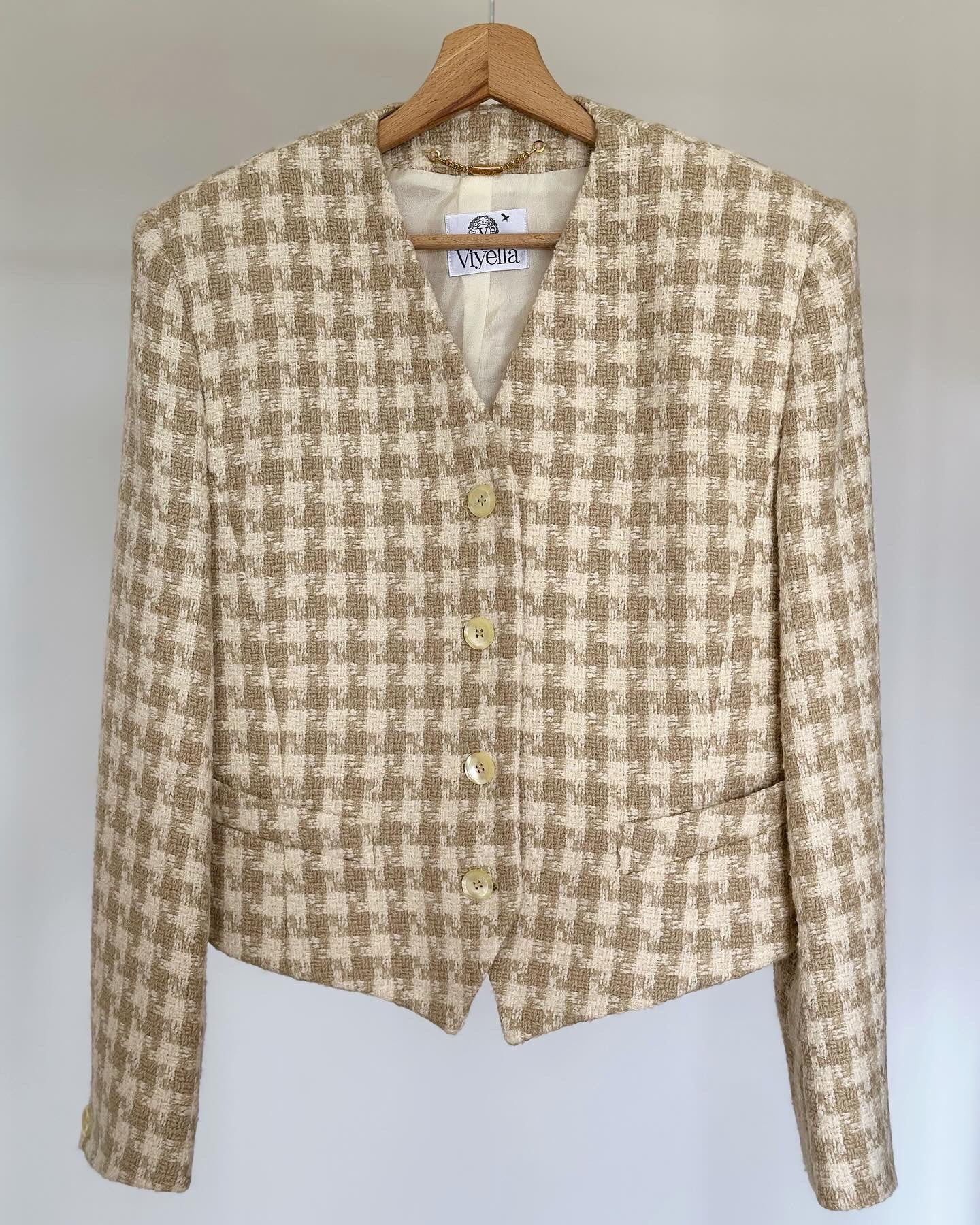 Vintage tweed cropped blazer by Viyella