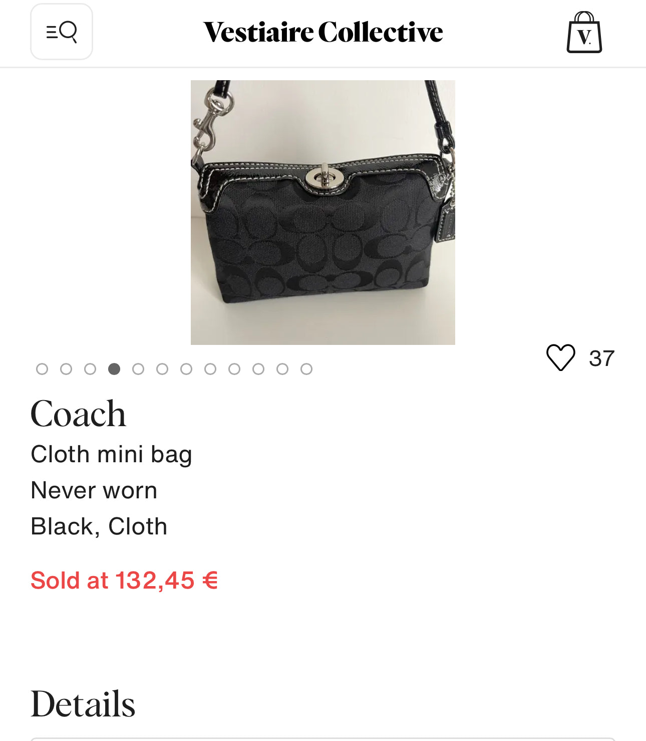Timeless vintage authentic Coach mini bag