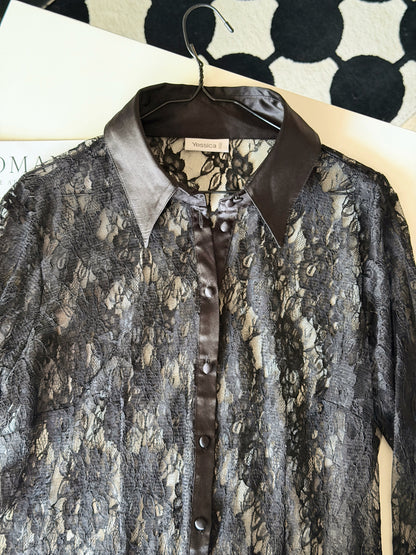 Sophisticated black lace blouse by Yessica