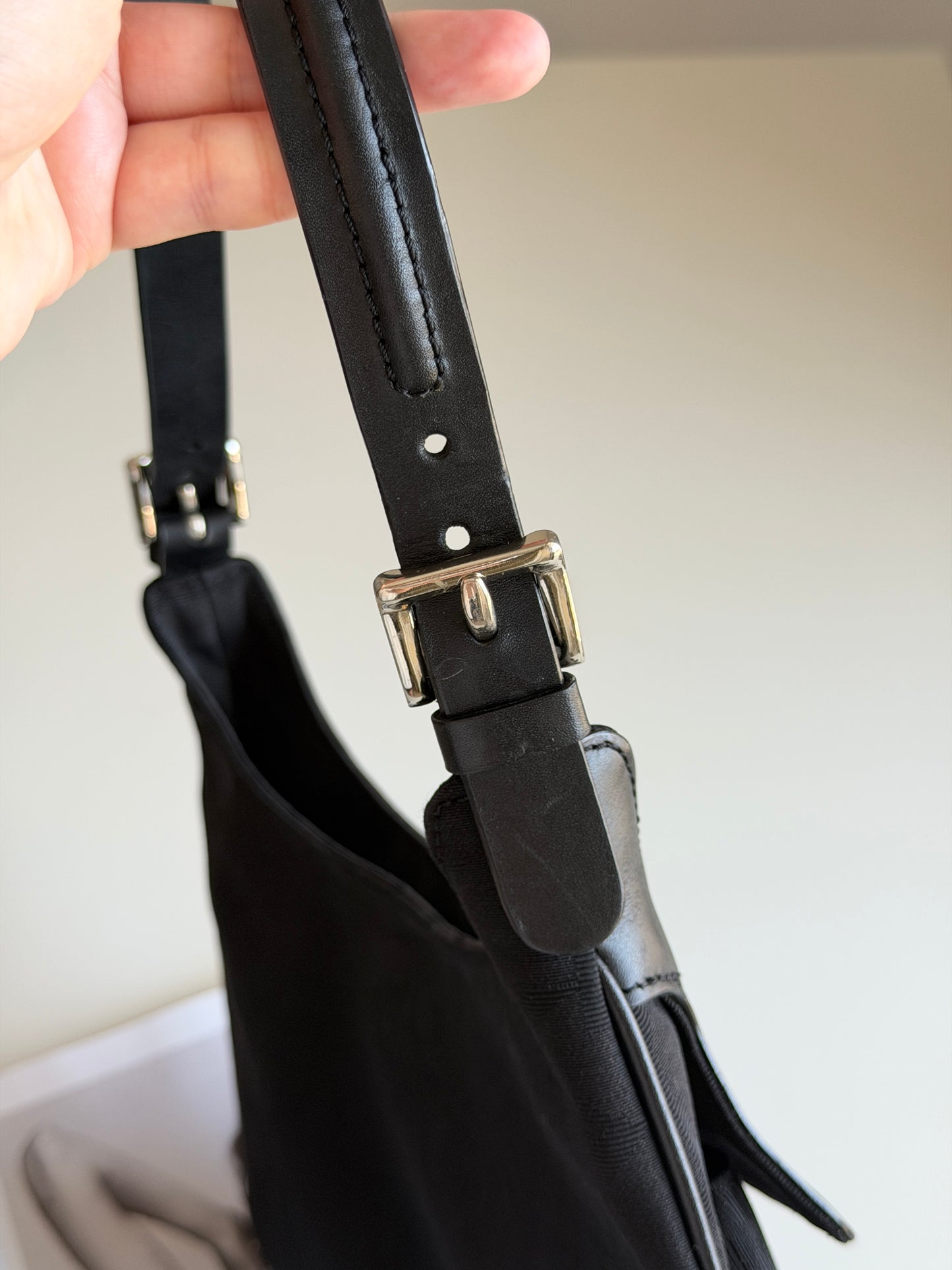 Vintage DKNY black monogram shoulder bag